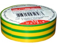 Изолента E.NEXT  e.tape.pro.10.yellow-green из самозатухающего ПВХ, желто-зелена (10м)