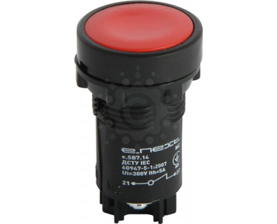 Кнопка пластиковая с фиксацией E.NEXT  e.mb.eh145 красная 1NO+1NC p0810129