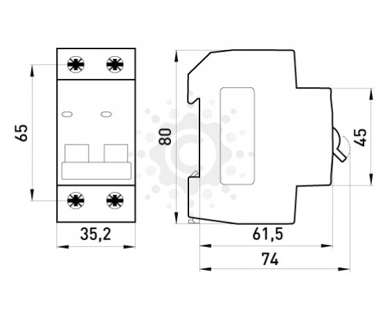 Модульный автоматический выключатель E.NEXT  e.mcb.stand.45.2.B6, 2р, 6А, В, 4,5 кА s001015 фото 1