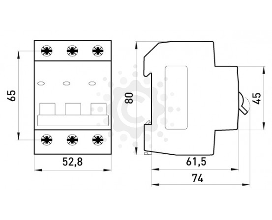 Модульный автоматический выключатель E.NEXT  e.mcb.stand.45.3.B20, 3р, 20А, В, 4,5 кА s001027 фото 1