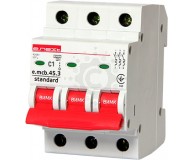 Модульный автоматический выключатель E.NEXT  e.mcb.stand.45.3.C1, 3р, 1А, C, 4,5 кА