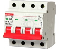 Модульный автоматический выключатель E.NEXT  e.mcb.stand.45.4.C40, 4р, 40А, C, 4,5 кА