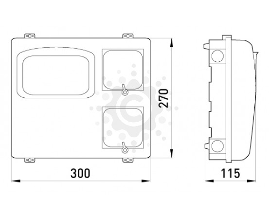 Щит пластиковий E.NEXT КДЕ-3 new під одно-трифазний електронний лічильник, навісний s0110007 фото 1