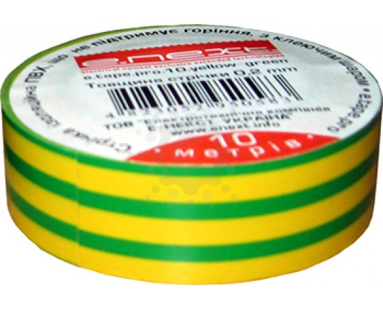 Изолента E.NEXT  e.tape.stand.10.yellow-green, желто-зелена (10м) s022007