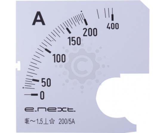 Шкала для амперметра щитового E.NEXT  e.meter72.a200.scale AC 200A s066004