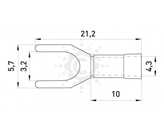 Изолированный наконечник вилочный E.NEXT  e.terminal.stand.sv.1,25.3,2.black 0.5-1.5 кв.мм, черный s2036003 фото 1