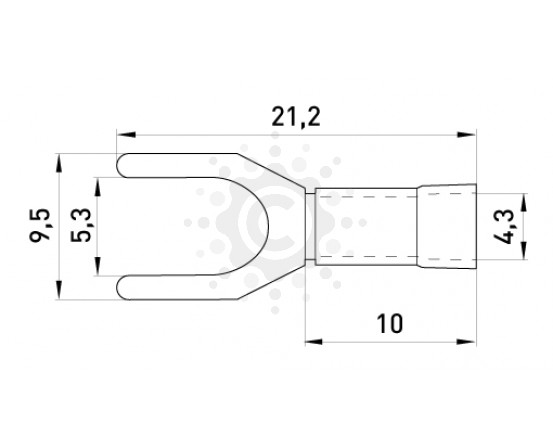 Изолированный наконечник вилочный E.NEXT  e.terminal.stand.sv.1,25.5.grey 0.5-1.5 кв.мм, серый s2036013 фото 1