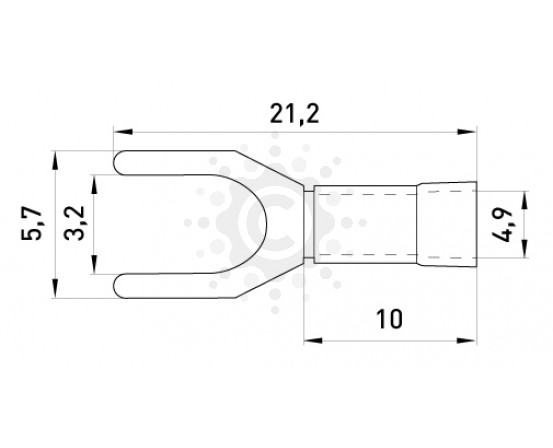 Изолированный наконечник вилочный E.NEXT  e.terminal.stand.sv.2.3,2.black 1.5-2.5 кв.мм, черный s2036017 фото 1