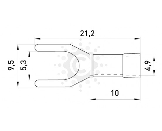 Изолированный наконечник вилочный E.NEXT  e.terminal.stand.sv.2.5.grey 1.5-2.5 кв.мм, серый s2036027 фото 1