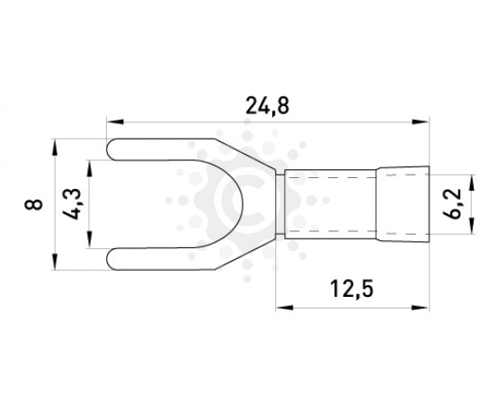 Изолированный наконечник вилочный E.NEXT  e.terminal.stand.sv.3,5.4.grey 2.5-4 кв.мм, серый s2036034 фото 1