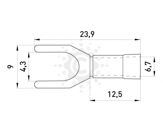Изолированный наконечник вилочный E.NEXT  e.terminal.stand.sv.5.4.grey 4-6 кв.мм, серый s2036041 фото 1