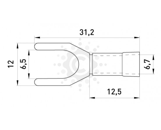 Изолированный наконечник вилочный E.NEXT  e.terminal.stand.sv.5,5.6.black 4-6 кв.мм, черный s2036045 фото 1
