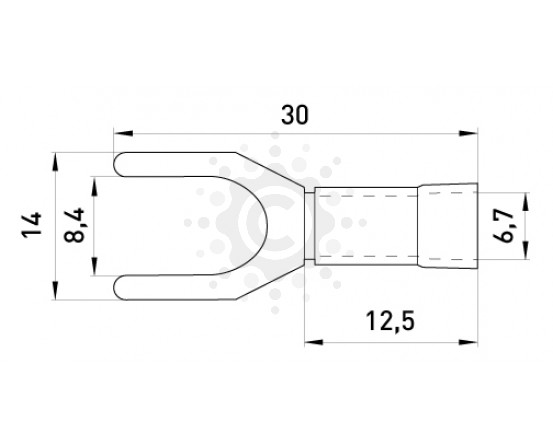 Изолированный наконечник вилочный E.NEXT  e.terminal.stand.sv.5,5.8.grey 4-6 кв.мм, серый s2036055 фото 1