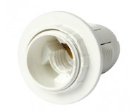 Патрон электрический пластиковый с гайкой, белый E.NEXT e.lamp socket with nut.E14.pl.white
