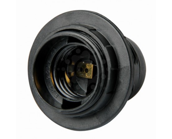 Патрон пластиковый Е27 с гайкой, черный E.NEXT e.lamp socket with nut.E27.pl.black s9100007