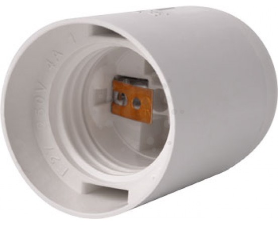 Патрон пластиковый E.NEXT e.lamp socket.E27.pl.white, Е27, белый s9100017