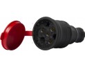 Силовая розетка переносная  с защитной крышкой каучуковая E.NEXT  e.socket.rubber.031.25, 4п., 25А s9100029