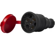 Силовая розетка переносная  с защитной крышкой каучуковая E.NEXT  e.socket.rubber.031.25, 4п., 25А