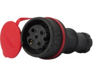 Силовая розетка переносная  с защитной крышкой каучуковая E.NEXT  e.socket.rubber.071.32, 4п., 32А