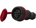 Силовая розетка переносная  с защитной крышкой каучуковая E.NEXT   e.socket.rubber.061.16, 4п., 16А s9100036