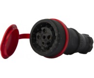 Силовая розетка переносная  с защитной крышкой каучуковая E.NEXT   e.socket.rubber.061.16, 4п., 16А