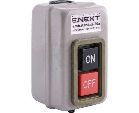 Кнопковий пост металевий E.NEXT e.mb.stand.xal.10a 3 фази, 10А, On-Off s006024