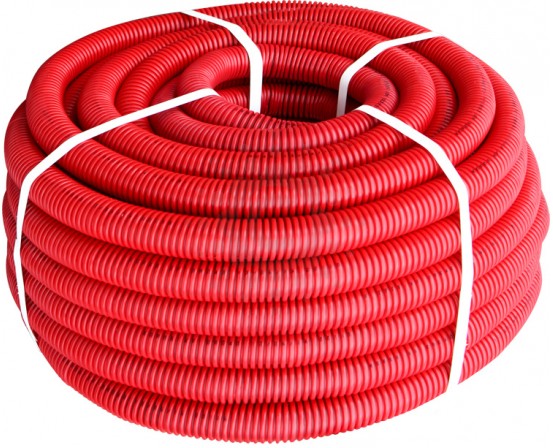 Труба гофрированная тяжелая E.NEXT (750Н) e.g.tube.pro.19.25 (50м) красная s028066