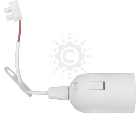 Патрон пластиковый подвесной E.NEXT e.lamp socket pendant.E27.pl.white, Е27, с кабелем 15 см и клеммной колодкой, белый s9100057 фото 1