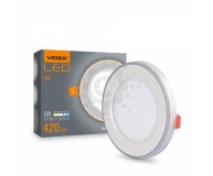 LED светильник Videx встроенный с декоративной подсветкой VIDEX DL4R 6W+3W 5000K+2700K 220V